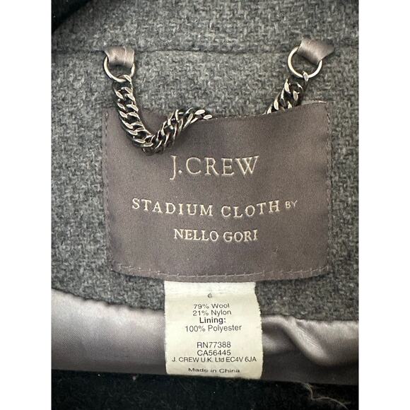 J.Crew Coat Womens Size 6 Gray Wool Double-Breasted Peacoat Nello Gori Preppy - Picture 4 of 8